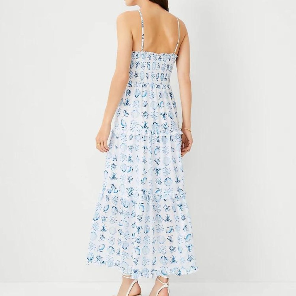 New Ann Taylor Shell Tile Tiered Maxi Dress - Picture 2 of 6